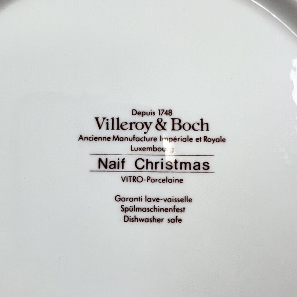 Villeroy & Boch NAIF CHRISTMAS Porcelain Salad Plate Dessert Side 8.25" Germany - Picture 3 of 4